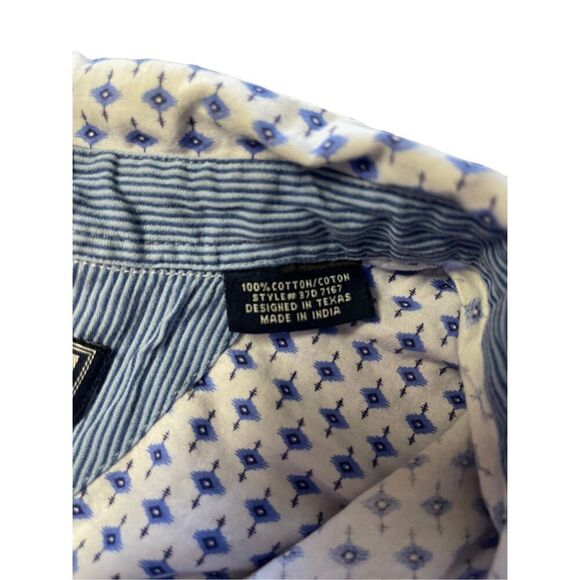 Panhandle Mens Purple & White Collared Short Sleeve Button-Down Shirt Size M - Picture 13 of 14